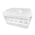 thumbnail image 1 of DOLITY Contenant à Oeufs Minuterie de Fraîcheur Support Plateau Empilable pour Oeufs Bacs Rangement d'Oeufs Frais 2 Couches et Blanc, 1 of 9