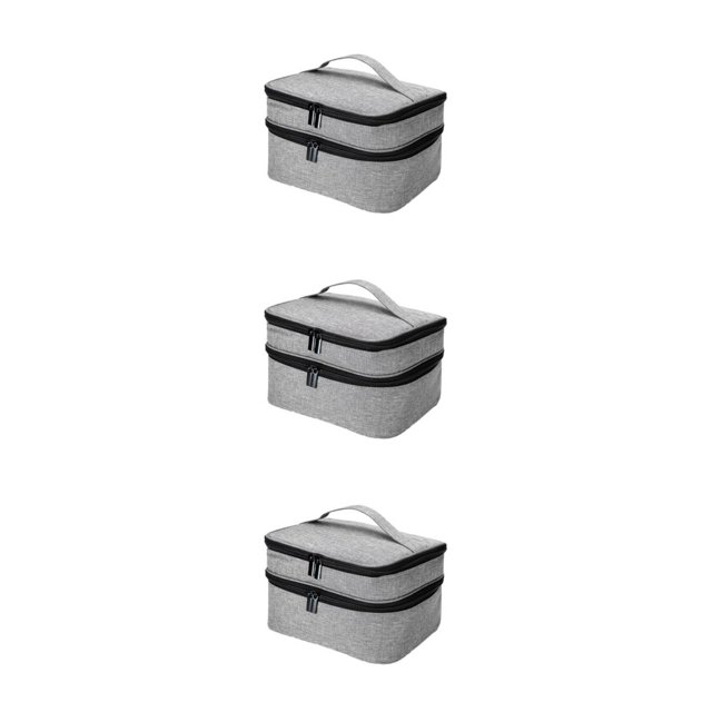 Redempat Nail Polish Storage Bags Made With Polyester For Everyday Sturdy And Durable LightGray 3Set
