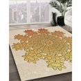thumbnail image 3 of Ahgly Company Tapis d'Intérieur Lavable en Machine Carré Transitionnel Marron Or, 5 Pieds Carré, 3 of 7