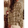 thumbnail image 3 of ORUYROP Chemisiers Chemises Hauts Décontractés Boho à Imprimé Floral à Col en V à Manches Longues Amples pour Femmes, 3 of 7