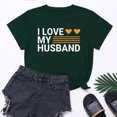 thumbnail image 2 of Penkiiy T-Shirt Femme J'aime Mon Mari Mignon Relation Mariée 2TG Vert, 2 of 5