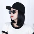 thumbnail image 4 of EGNMCR Wigs Human Hair Straight Short Bob Wig Baseball Wig Baseball Cap Hair Wig Hats With Hair Baseball Cap With Hair Extensions For Women Straight Short Bob Wig the bands, 4 of 5