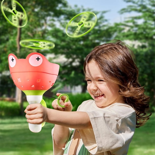 Lot De 2 Lanceurs De Soucoupe Volante Avec 30 Disques – Jouet D'extérieur Pour Enfants 3-8 Ans, Forme Grenouille (jaune/vert)