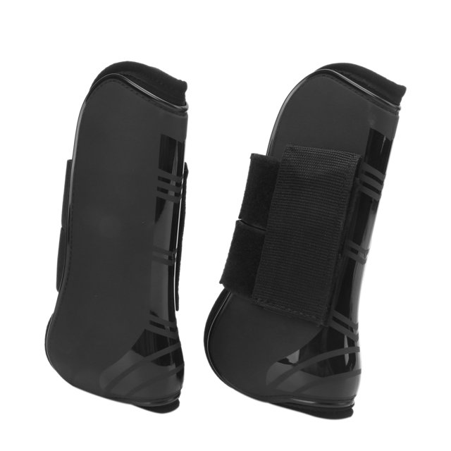 Bottes de Tendon de Cheval, Bottes de Protection de Haute Qualité pour Chevaux PU Réglables pour l'Amortissement des Chocs pour la Protection des Jambes Noir