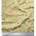 thumbnail image 1 of Soimoi Moss Georgette Fabric Paisley & Jamdani Decor Fabric Printed Yard 42 Inch Wide, 1 of 2