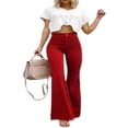 thumbnail image 1 of Women Corduroy Flared Pants Stretch Bootcut Bell Bottom Trousers, 1 of 3