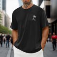 thumbnail image 4 of LUOGENLI T-shirts pour Homme pour Hommes T-shirts Graphiques Vintage T-shirts à Imprimé Floral et Lettrage Col Rond Manches Courtes T-shirts Décontractés d'Été Mode Urbaine Noir P, 4 of 8