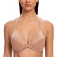 thumbnail image 2 of CHUANK Female Racerback Front Closure Unlined Underwire Bra for Women Black 34B, 2 of 4