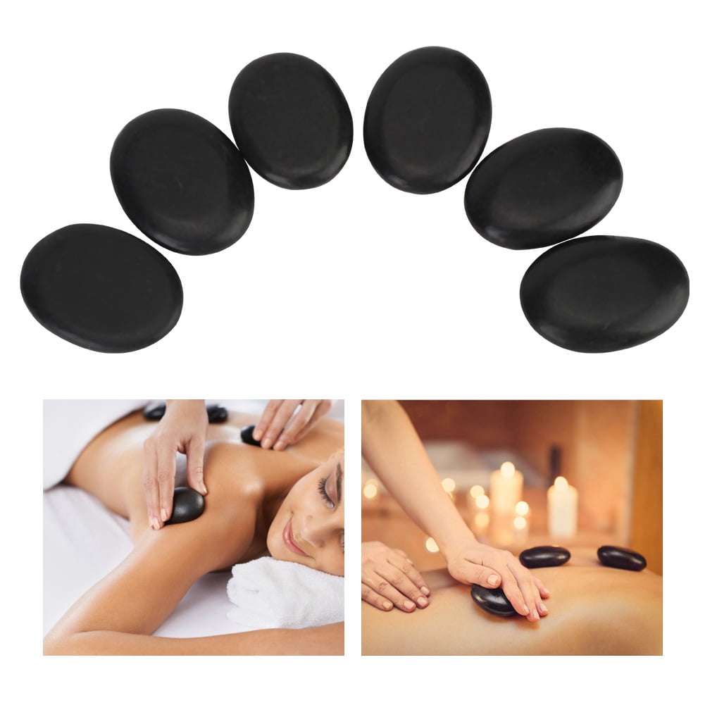 Hilitand 12Pcs Black Basalt Hot Stone, Hot Massage Stones Set, Natural Lava Basalt Heated Warmer Stone,Massage Basalt Stone Body Therapy Health Care Tool For Spas Massage Therapy Relaxation And More.