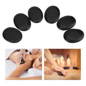 Hilitand 12Pcs Black Basalt Hot Stone, Ensemble de pierres de massage chaud, Natural Lava Basalte Chaud Warmer Stone,Massage Basalts Stone Body Therapy Outil de soins de santé pour les spas Massage Therapia Relaxation Et plus.
