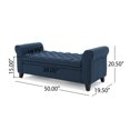thumbnail image 3 of Banc Pouf en Tissu Contemporain Santa Cruz, Bleu Foncé, 3 of 9