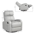 thumbnail image 3 of Costway Recliner Chair Swivel Rocker Manual Single Sofa Lounger w/Footrest Gray, 3 of 10