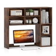 thumbnail image 1 of Costway Desktop Bookshelf Desk Storage Hutch with 7 Open Cubbies & 3 Adjustable Shelves Brown, 1 of 10