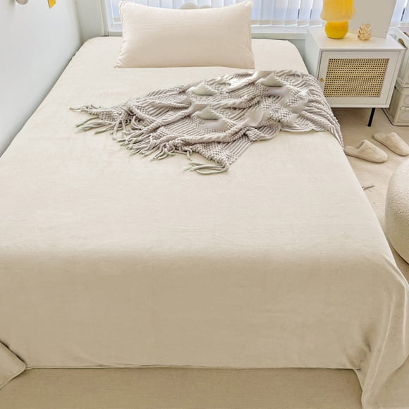 Limited Time Deal Iumwxz Elegants Soft Velvet Flannel Sheet Set Quality Cozy Warm Antis Statics Non Pilling Fuzzy Velvet Flannel Fleece Sheet Set Holiday Deals Bedroom Decor House Decor