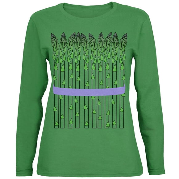 Halloween Vegetable Asparagus Costume Womens Long Sleeve T Shirt