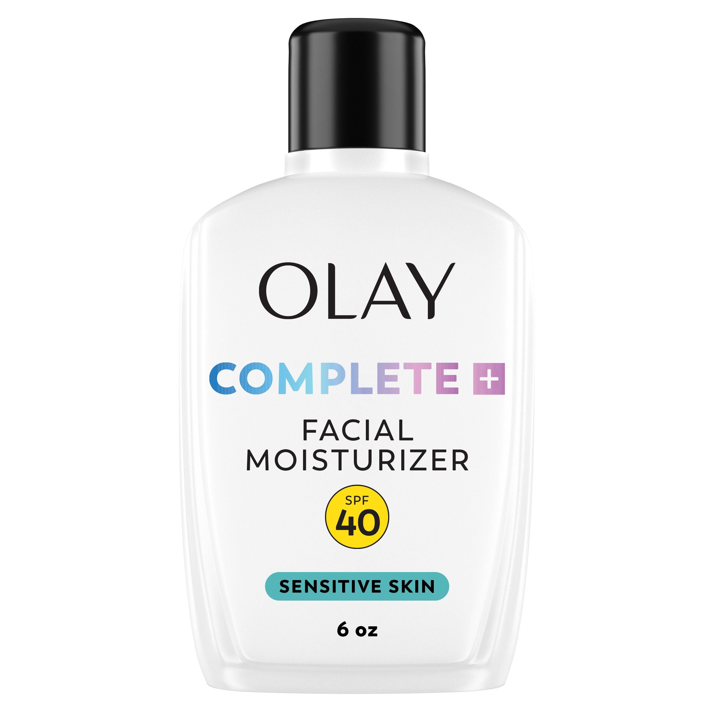 Hydratant Pour Le Visage Olay Complet+ avec Fps 40, Sans Parfum Pour La Peau Sensible, Protection Solaire À Large Spectre – Sans Traces Blanche, Nourrit La Barrière D’Hydratation – Céramides, 177 mL