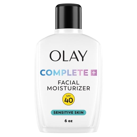 Olay Complete+ Face Moisturizer with SPF 40, Fragrence-Free for Sensitive Skin, Broad Spectrum Sun Protection, - No White Cast, Nourishes Moisture Barrier - Ceramides, 177 mL
