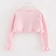 thumbnail image 4 of Hjtefg Girls' Knit Cardigan - Soft Lightweight Sweater | Comfortable Layering Piece for Versatile Styling,Color: Pink Size: 3-4 Years, 4 of 7