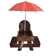 SDNall Wooden Feeder With Flag, Solid Wood Outdoor Garden Hanging Feeder For Squirrels, Birds, Corn And Nuts, Weather-Resistant Pet Feeder Set For Wildlife Watching
