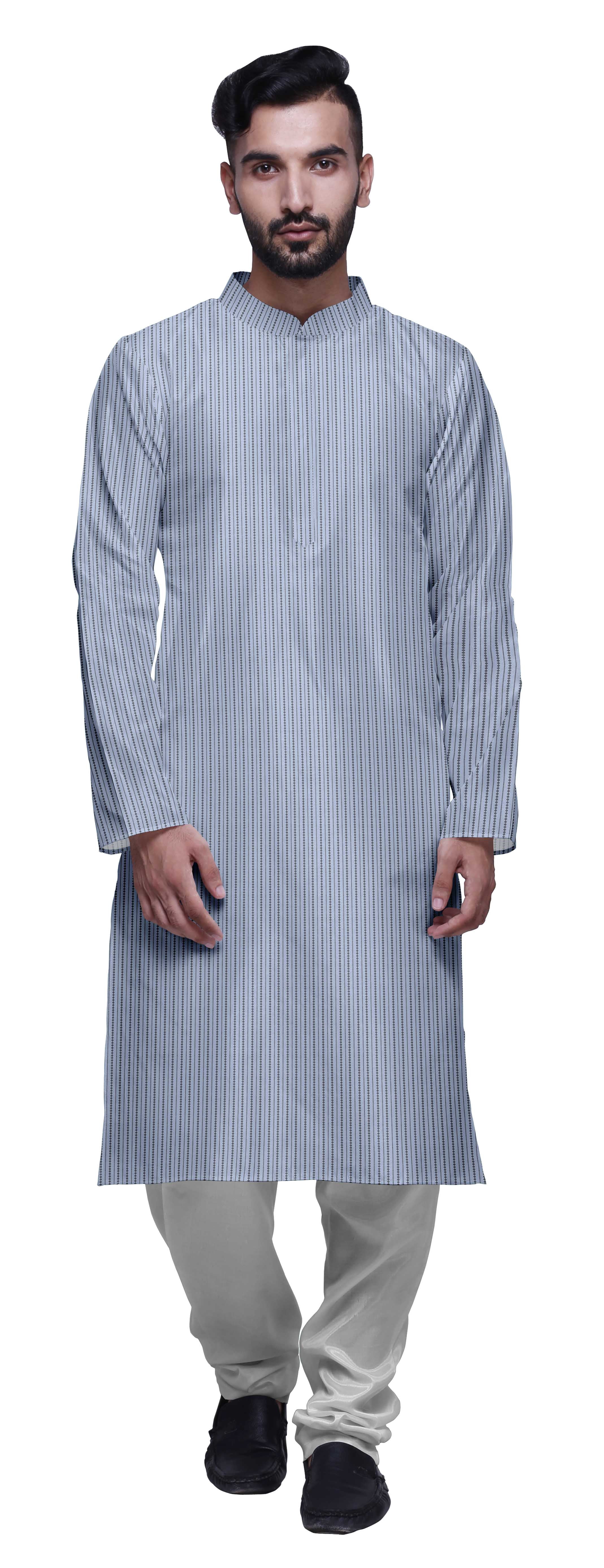 Atasi Kurta Pyjama de Fête pour Hommes, Col Mandarin, Ensemble Ethnique Imprimé Kurta
