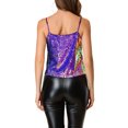 thumbnail image 3 of INSPIRE CHIC Camisole Courte à Paillettes à Bretelles Spaghetti pour Femme TG Bleu Violet, 3 of 8