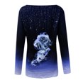 thumbnail image 4 of Fridja Women Fashion Loose O-Neck Printed Long Sleeve Top, 4 of 4