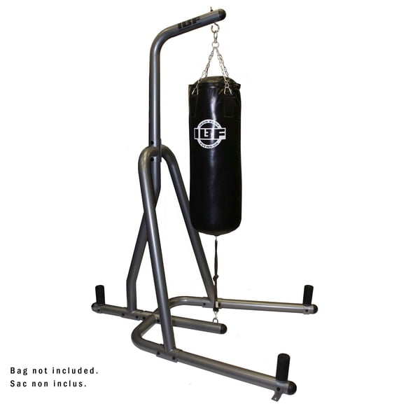 IBF Iron Body Fitness Support en Acier pour Sac de Frappe, Supporte jusqu’à 100 lb, Graphite et Noir