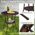 thumbnail image 2 of Patiojoy Outdoor Side Table with Storage PE Wicker Patio Bistro Table with Tempered Glass Tabletop, 2 of 9