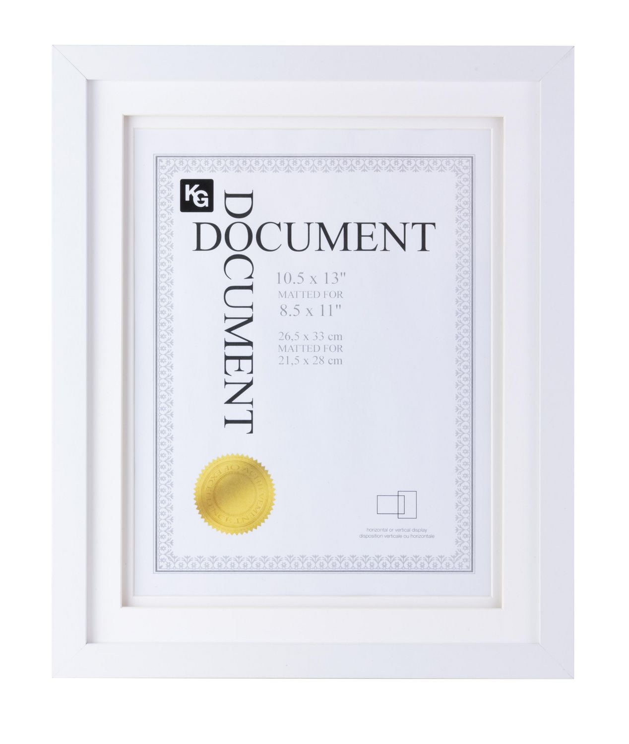kieragrace KG cadre contemporain Morgan avec passe-partout double – 26,67 x 33,02 cm (10,5 x 13 po), blanc