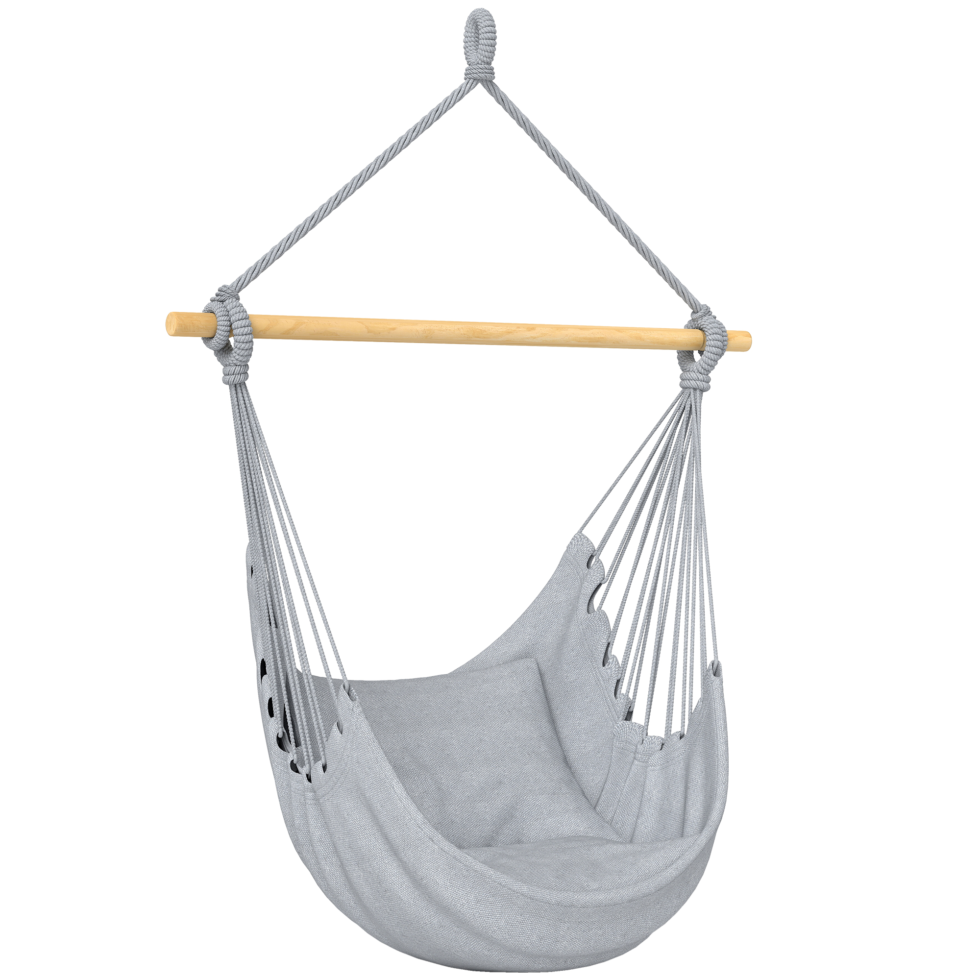 Outsunny Chaise Hamac, Chaise Balançoire Suspendue en Macramé, Gris