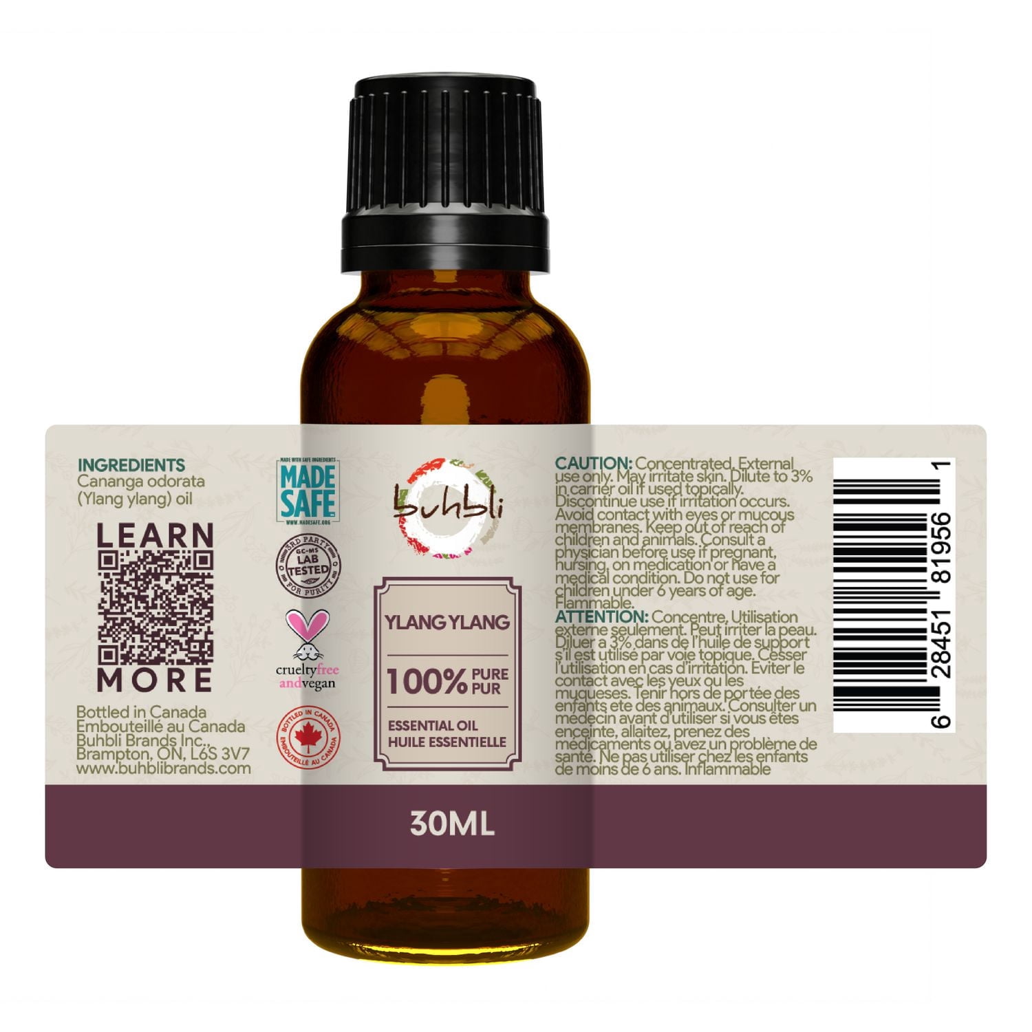 Buhbli Brands - 100% Pure Ylang Ylang Essential Oil, 30ml