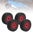 thumbnail image 4 of Rc Short Course Truck Tires Rc Car Wheel Tires Rc Truck Tires RC Short Course Truck Tires Strong Cushioning 1/10 RC Short Course Truck Wheel With Hex Adapter For ARRMA Red, 4 of 8