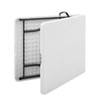 thumbnail image 3 of Mainstays White 6 Foot Fold-in-Half Plastic Table, Indoor Outdoor, Scratch Resistant, Stain & UV Damage, Built-in Carry Handle, 3 of 11
