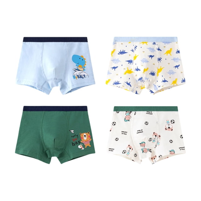 MIASHUI Boys Boxer Briefs Underwear Cute Cartoon Cotton Underpants 4 Pack,160