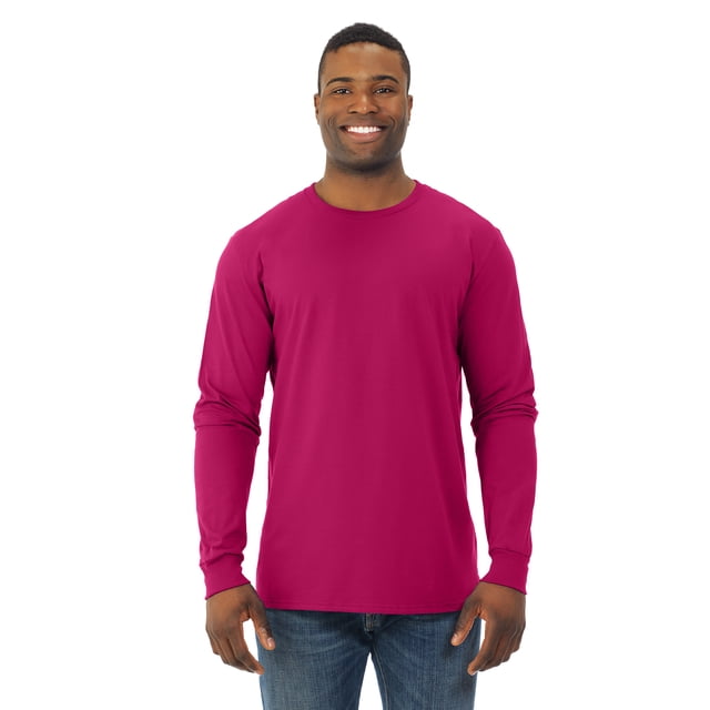 Fruit Of The Loom T-Shirt à Manches Longues pour Hommes, 2TG, Rose Cyber