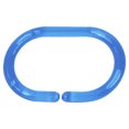 thumbnail image 2 of Clear Light Blue Plastic Shower Curtain Rings - Set of 12, 2 of 5