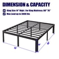 thumbnail image 3 of ULIESC 14 Inch High King Bed Frame No Box Spring Needed, Heavy Duty Metal Platform Bed Frame King with Round Corners, Easy Assembly and Noise-Free, Black, 3 of 8