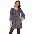 thumbnail image 1 of Moomaya Kurtis Courtes en Poly-Crêpe pour Femmes, Robe à Manches Kimono Imprimée, Haut Indien, 1 of 5