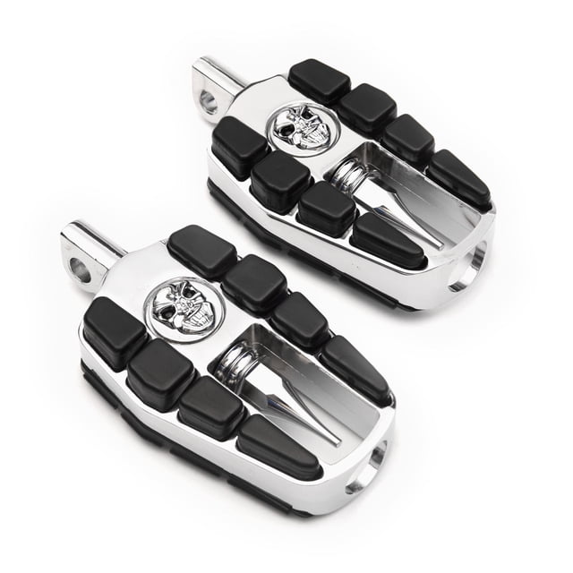 Krator Repose-Pieds Réglables pour Autoroute Compatible avec Harley Davidson FLST Heritage Softail 1986-2006, 1 Paire, Chrome
