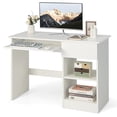 thumbnail image 1 of Costway Bureau d'Ordinateur Poste de Travail pour Bureau à Domicile Table d'Étude pour Portable avec Plateau de Clavier Tiroir, 1 of 10