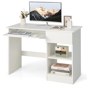 Costway Bureau d'ordinateur Bureau domiciliaire étude ordinateur portable table avec/clavier tiroir