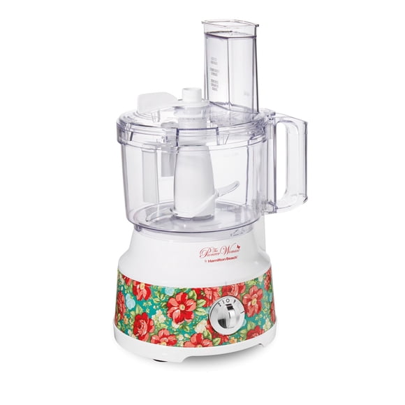 HB Pioneer Woman Vintage Floral 10C Food Processor W/ Bowl Scraper