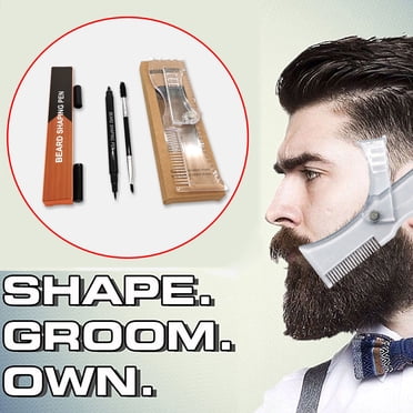 EGNMCR Outil de Modelage de Barbe Homme Symétrique pour Cheveux Stylo de Remplissage de Barbe et Ensemble d'Outils de Modelage de Barbe Stylo à Barbe