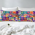 thumbnail image 4 of YST Groovy Flower Print Bed Sheets for Kids Teens Adult,Aesthetic Geometric Sheet Set,Colorful Patchwork Fitted Sheet Soft,Bohemian Disco Style Bedding Set 4pcs Queen, 4 of 5