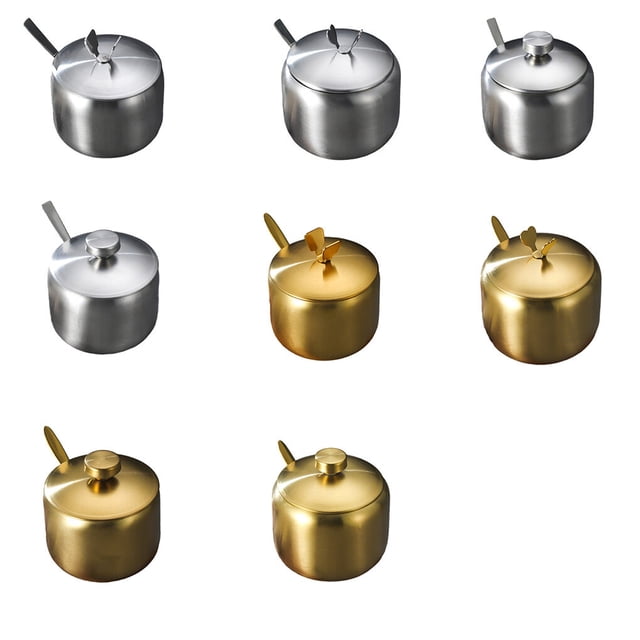 pitrice Sucrier Pot à Épices pour Café Thé Gadgets de Cuisine Récipient à Sel Design Intégré Fournitures de Cuisine Pot à Assaisonnement Argent type 1 L