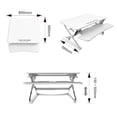 thumbnail image 4 of Convertisseur de Bureau Assis-Debout à Hauteur Réglable, Rehausseur Ergonomique pour Moniteur d'Ordinateur ADR avec Structure à Vérin à Gaz, 35 Pouces de Large pour Moniteur Simple/double - Blanc, 4 of 9
