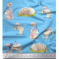 thumbnail image 1 of Soimoi Viscose Chiffon Fabric Cycle,Rabbit & Bear Kids Print Fabric by Yard 42 Inch Wide, 1 of 2