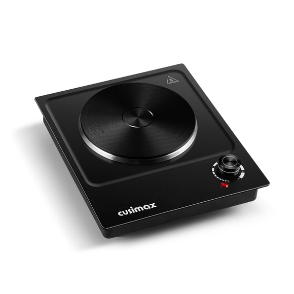 CUSIMAX Nouveau Modèle Plaque Chauffante Noire Simple 1500W - Température Réglable, Brûleur Portatif en Acier Inoxydable pour une Cuisson Sans Effort, Halloween