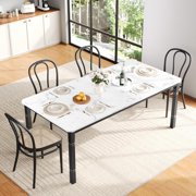 78.7" Farmhouse Dining Table for 6-8 People - Rustic Industrial Kitchen Table