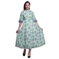 thumbnail image 1 of Bimba Robe Chemise Mi-Mollet à Manches Retroussables Imprimée Florale pour Femmes - TG, 1 of 5